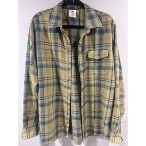 Foursquare Technical Flannel Plaid Men's Medium Pocket Button Front